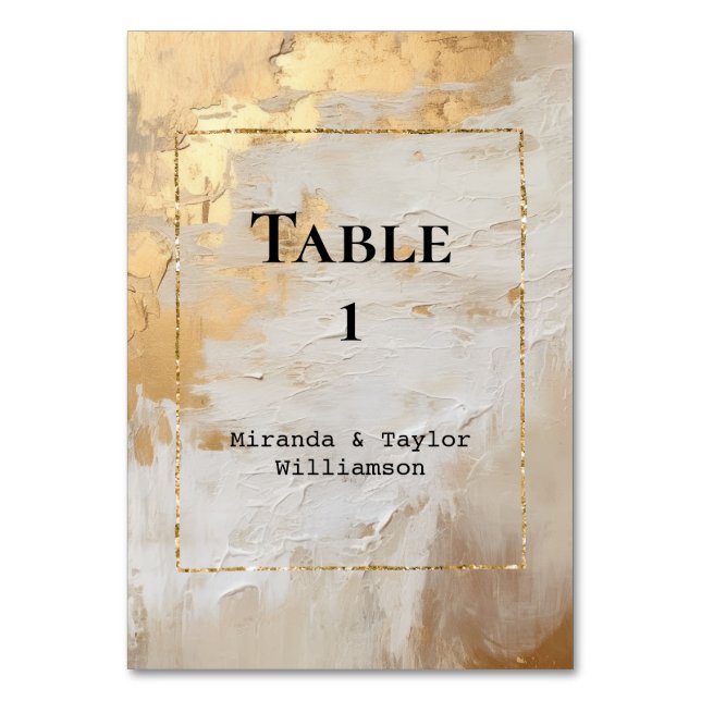 Numéro De Table Crème Glam Or Blanc (Par défaut)