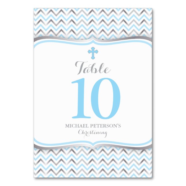 Numéro de table croisée bleu et argent (Par défaut)