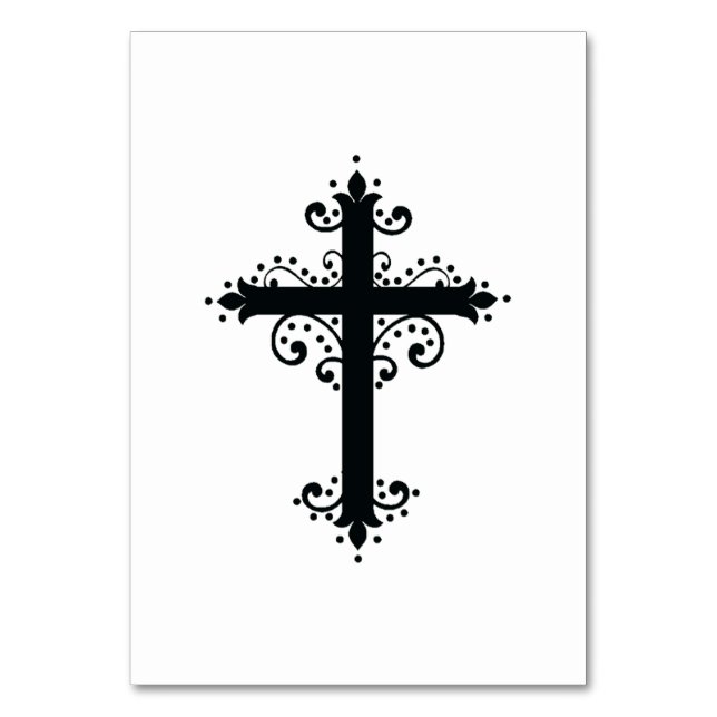 Numéro De Table Croix de religion avec un ornement (Par défaut)