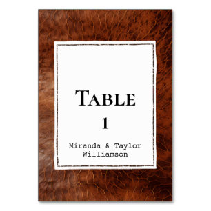 Numéro De Table Cuir Brown Chic Faux