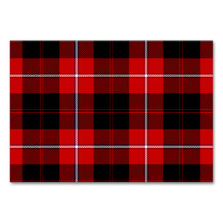 Numéro De Table Cunningham Tartan rouge noir