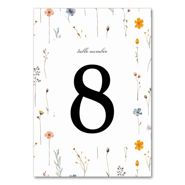 Numéro De Table Dainty Floral Fleur sauvage Mariage (Par défaut)