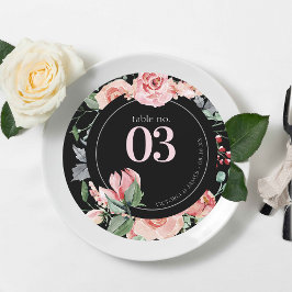 Numéro de table Dark Boho Floral Greenery | Mariag