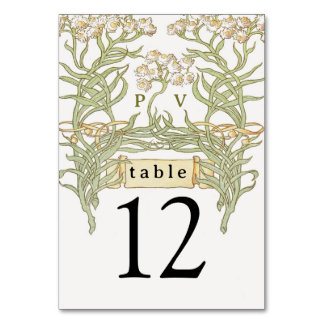 Numéro de table de bannière florale vintage