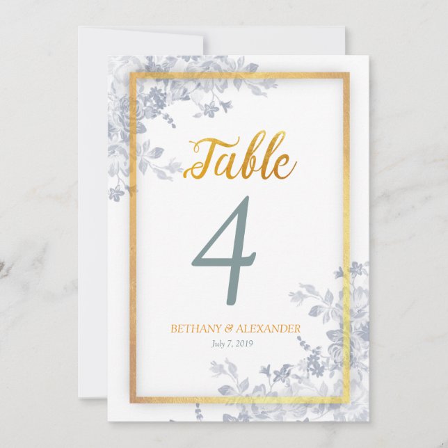 Numéro de table de calligraphie avec cadre doré Gl (Devant)