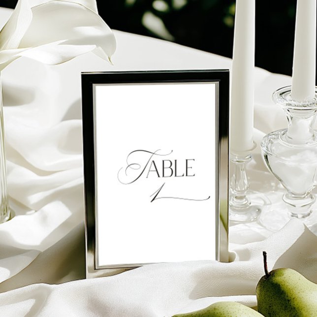 Numéro de table de calligraphie classique moderne  (This design is not editable. All table numbers can be found in the collection on this page.)