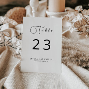 Numéro de table de calligraphie minimaliste