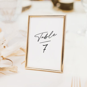 Numéro de table de calligraphie minimaliste simple