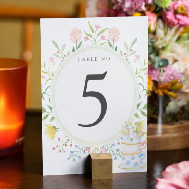 Numéro de table de fête du thé aux fleurs sauvages (Créateur téléchargé)
