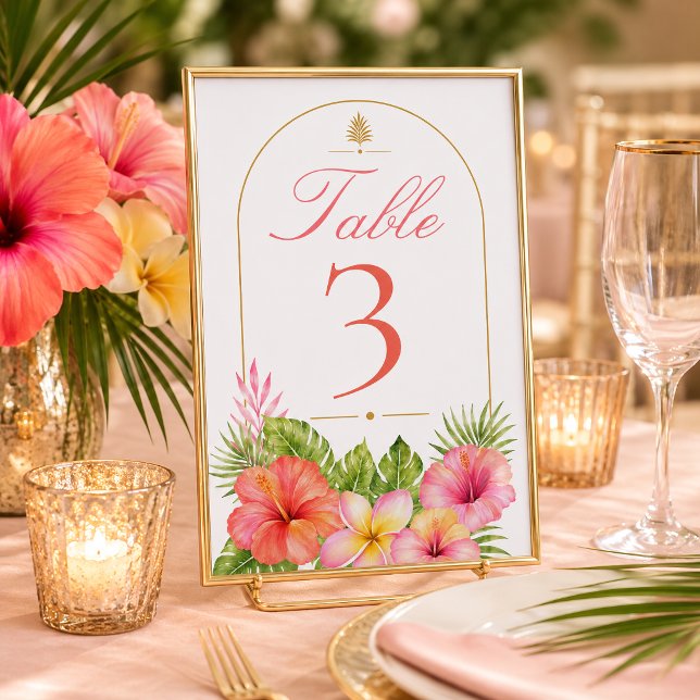 Numéro de table de fiançailles tropicale (Créateur téléchargé)