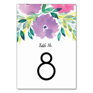 Numéro de table de fleurs florales