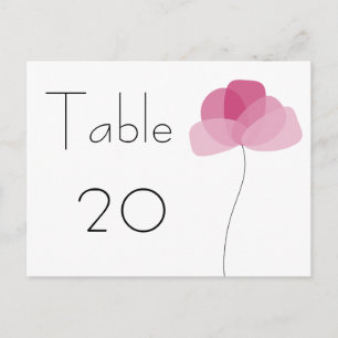 Numéro de table de fleurs simples Carte postale