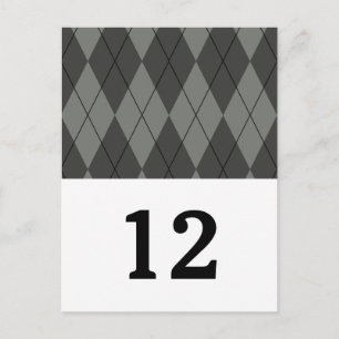 Numéro de table de Jacquard gris Carte postale