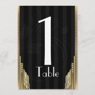 Numéro de table de la bande Gold Art Deco