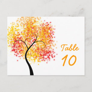 Numéro de table de l'arbre Tourbillonnant mariage 