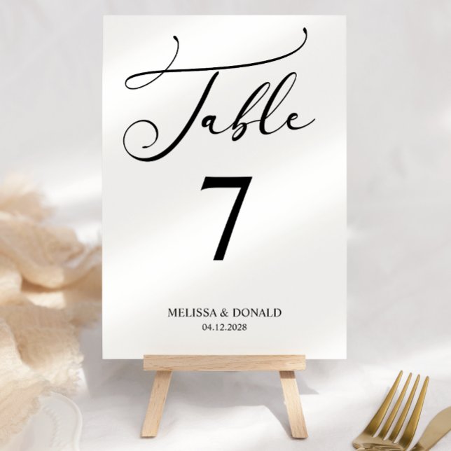 Numéro de table de mariage à écriture simple moder (Créateur téléchargé)