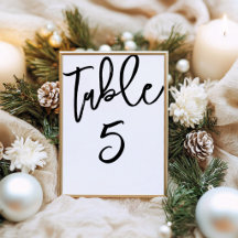 Numéro de table de mariage à la calligraphie moder