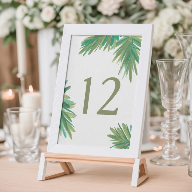 Numéro de table de mariage à l'aquarelle de bois d (Créateur téléchargé)