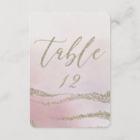 Numéro de table de mariage à l'aquarelle élégante 