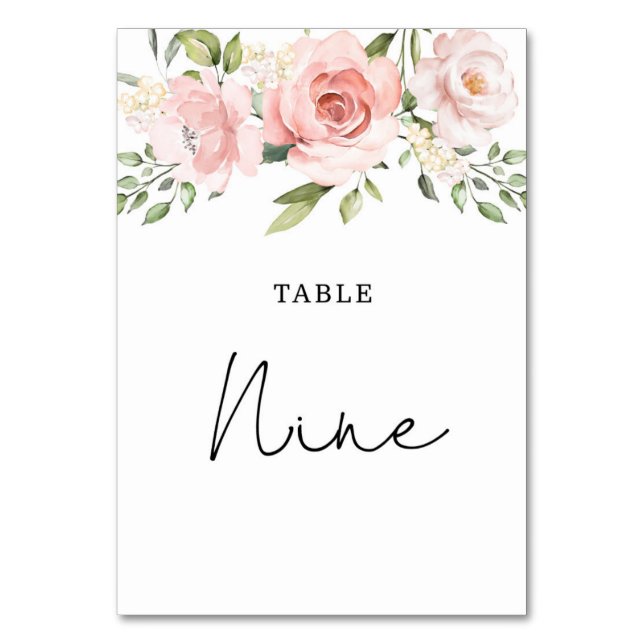 numéro de table de mariage aux roses teintées de f (Par défaut)