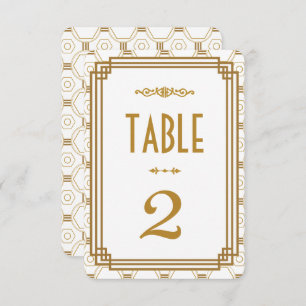 Numéro de table de Mariage blanc Art déco