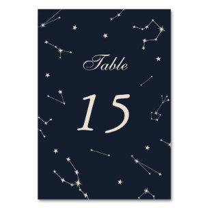 Numéro de table de mariage bleu à constellation él