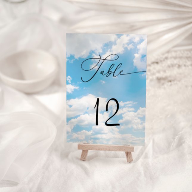 Numéro de table de mariage Bleu Cloud Nine (Créateur téléchargé)