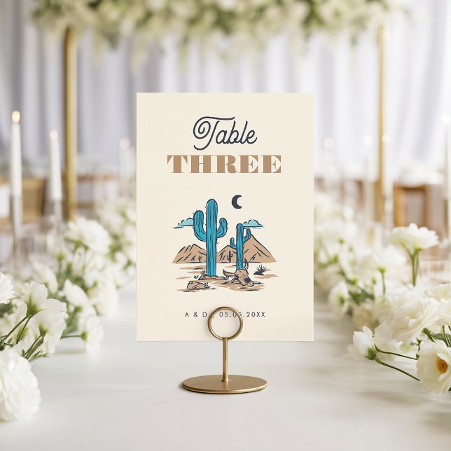 Numéro de table de mariage Boho Desert Cactus Ariz (Créateur téléchargé)