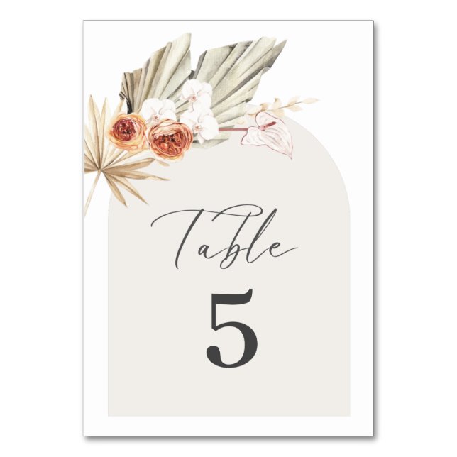 Numéro de table de mariage botanique boho (Par défaut)