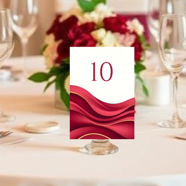Numéro de table de mariage Bourgogne (Burgundy Wedding Table Number )