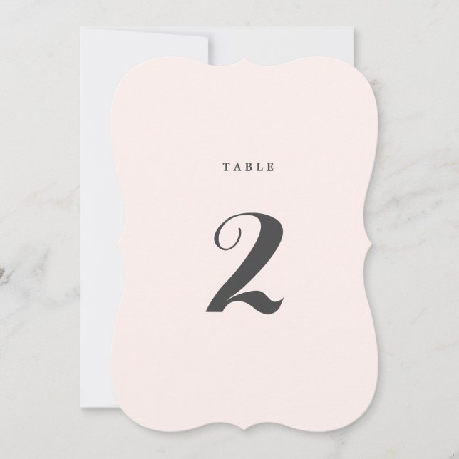 numéro de table de mariage CALLIGRAPHIE ÉLÉGANTE (Devant)