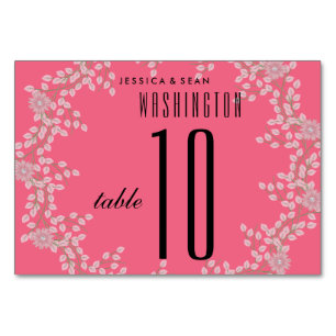 Numéro de table de mariage Chic Floral & Perles