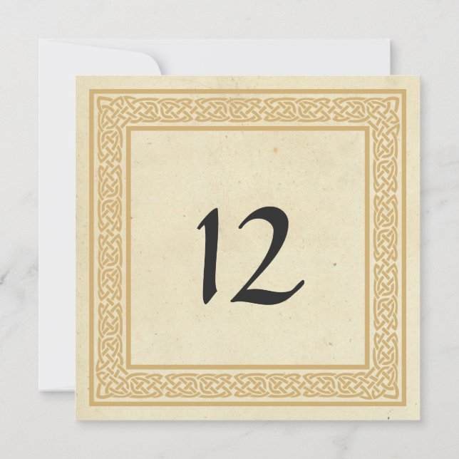 Numéro de table de mariage Claddagh avec motif cel (Dos)