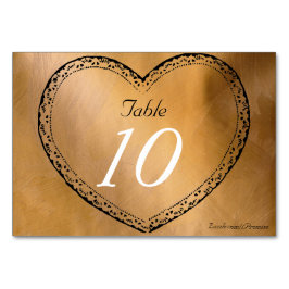 Numéro de table de mariage Cœurs de cuivre Mariage