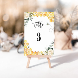 Numéro de table de mariage d'abeille à miel