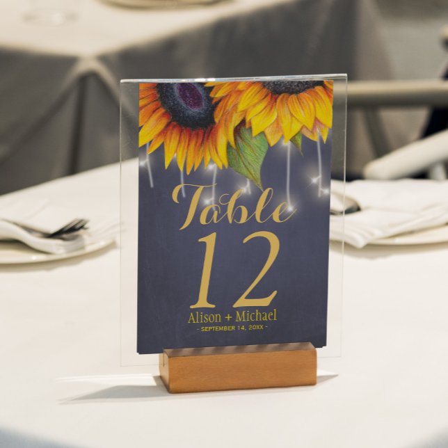 Numéro de table de mariage de automne de tournesol (Créateur téléchargé)