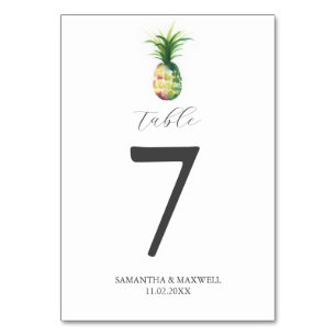 Numéro de table de mariage de destination tropical