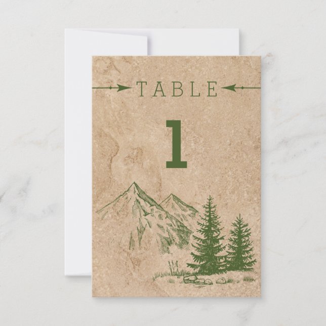 Numéro de table de mariage de la chaîne de montagn (Devant)
