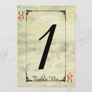Numéro de Table de Mariage de la Reine de Cœur