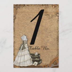 Numéro de table de mariage de mariée Steampunk vin