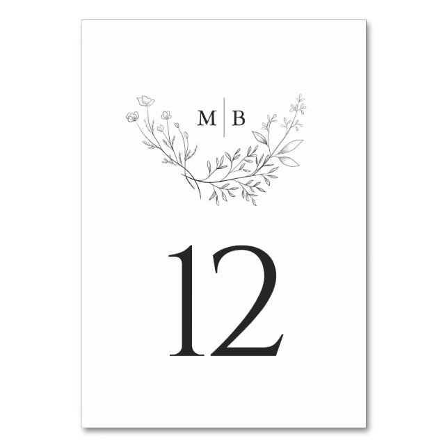Numéro de table de Mariage de monogramme officiel  (Par défaut)