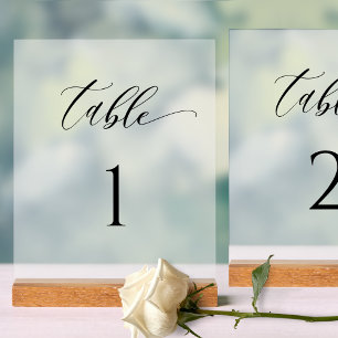 Numéro de table de mariage de style givré élégant