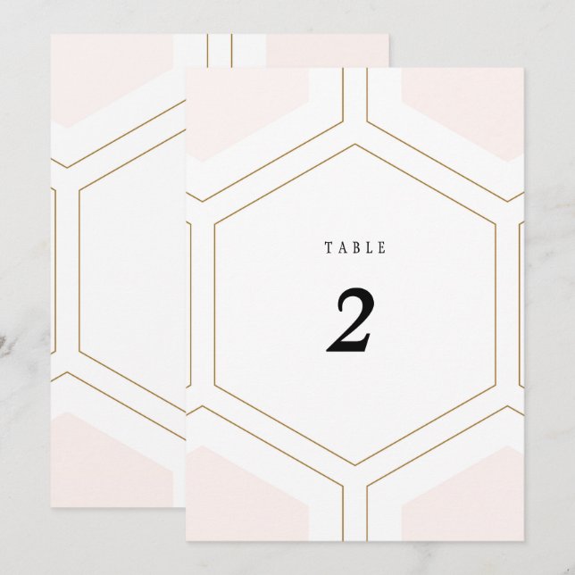 Numéro de table de mariage diamant géométrique Art (Devant / Derrière)