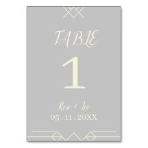 Numéro de table de mariage élégant argent et ivoir