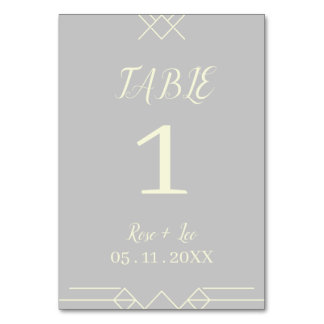 Numéro de table de mariage élégant argent et ivoir
