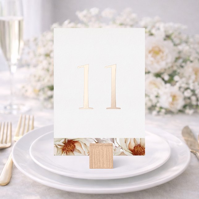 Numéro de table de mariage élégant avec véritable  (Créateur téléchargé)
