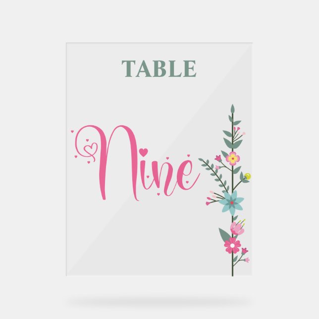 Numéro de table de mariage élégant floral Neuf (Recto)