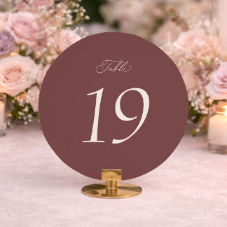 Numéro de table de mariage élégant rose poussiéreu