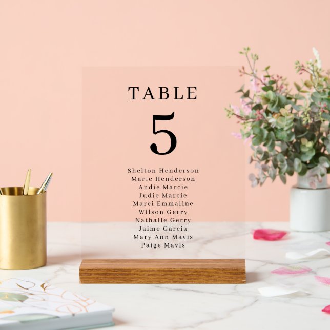 Numéro de table de mariage élégant Siège transpare (Mariage)