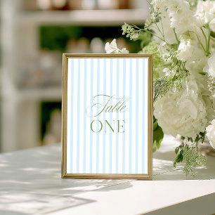 Numéro de table de mariage élégant vert sauge et b